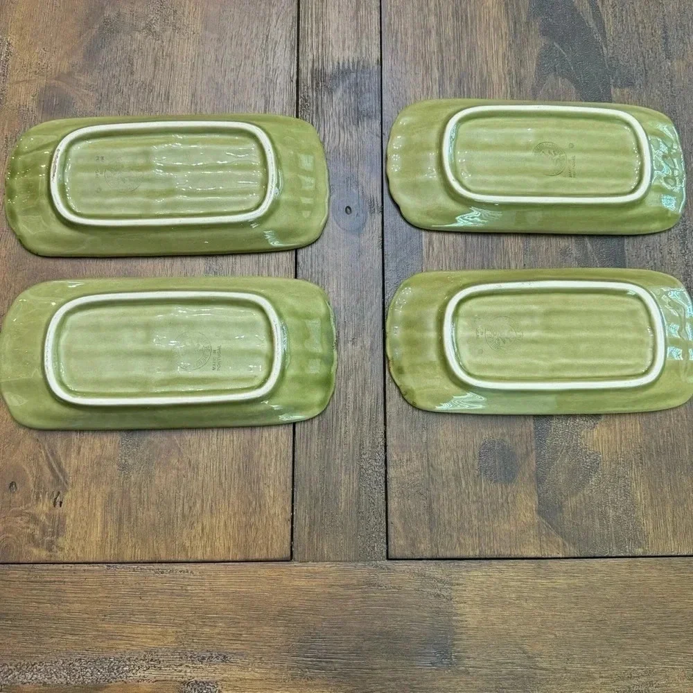Beautiful appetizer plates, asparagus theme. Made in Portugal. Set of 4.